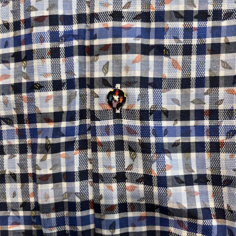 Visconti Black L/S Shirt BIG Size 2X Navy & Blue Abstract Check Pattern NWT - Picture 5 of 6